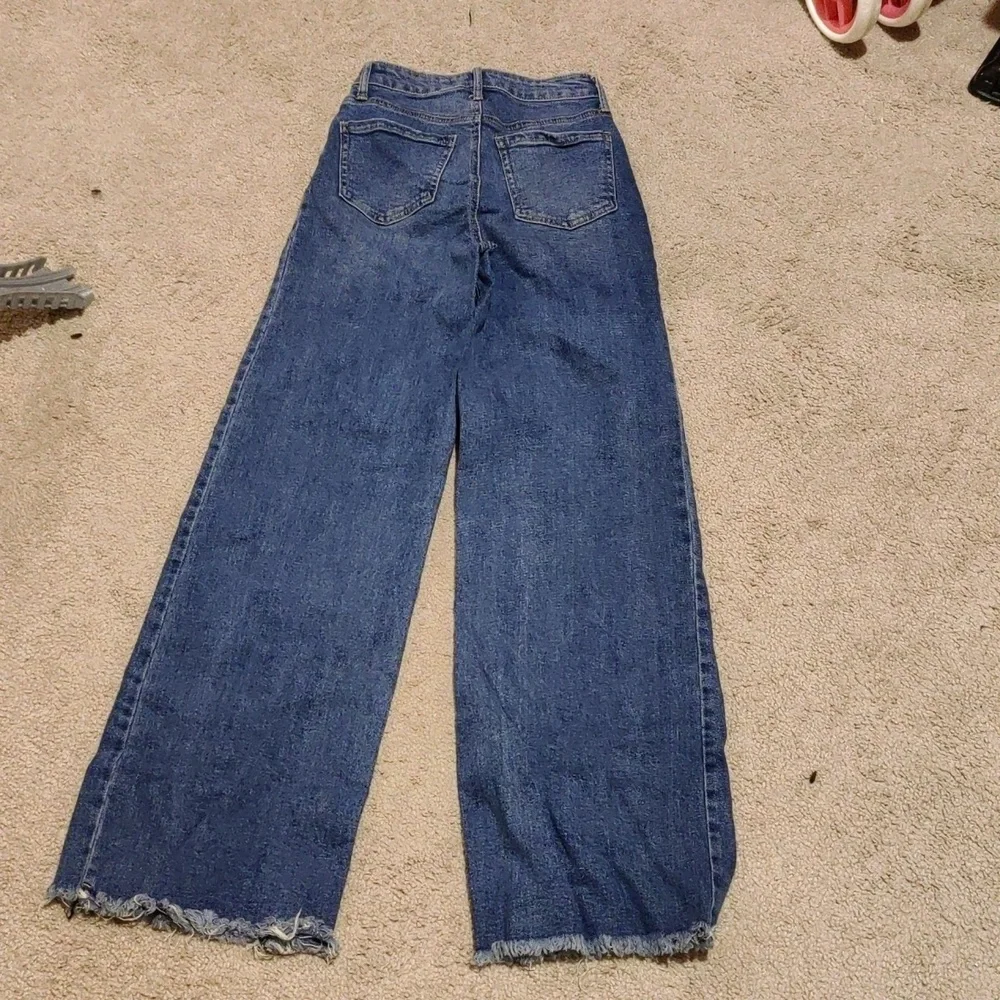 BCBGeneration High Rise Wide Leg Blue Denim Jeans 0/24 Y2K Cottagecore Vintage